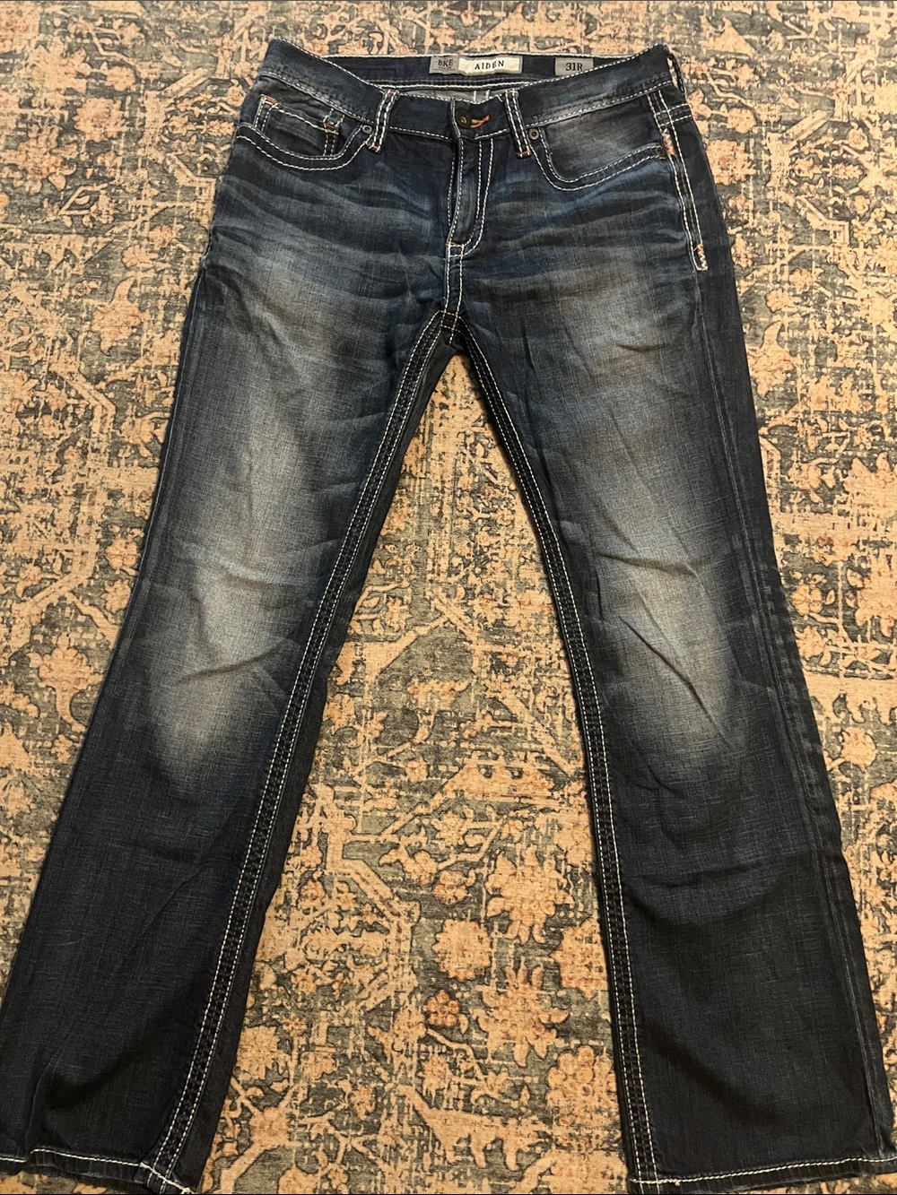 Aiden Men's Faded Blue Straight Jeans